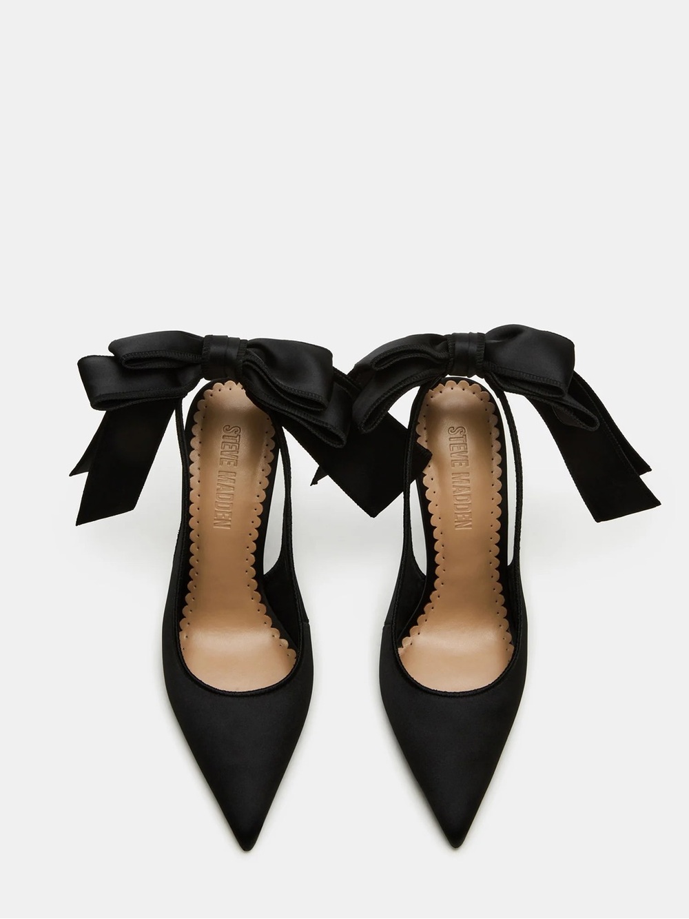 STEVE MADDEN teacup black satin heels